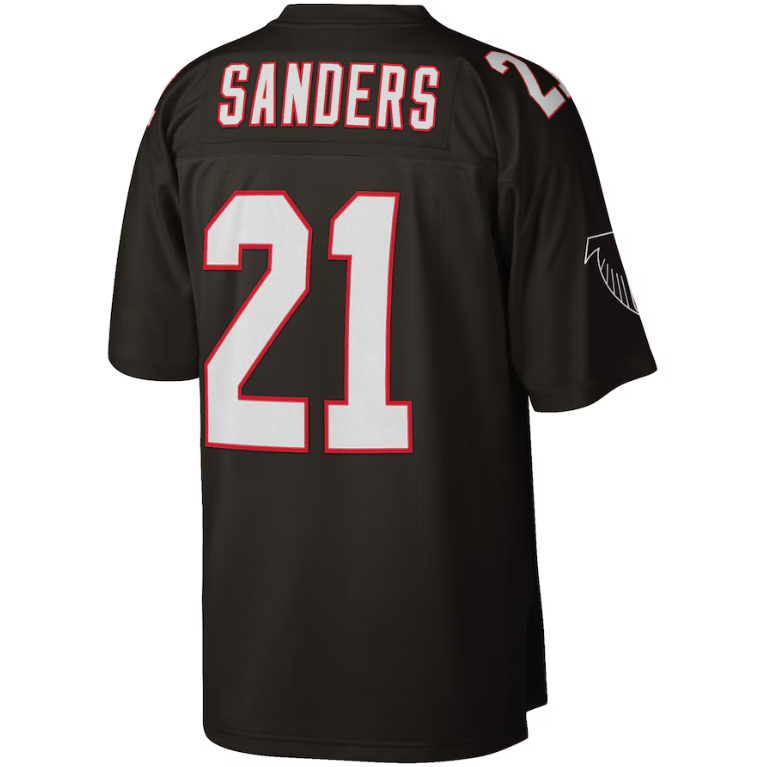 Atlanta Falcons Mitchell & Ness #21 Deion Sanders 1992 Legacy Throwback Jersey- Black