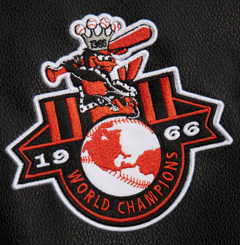 Baltimore Orioles Mitchell & Ness Black Out Vintage Wool Varsity Jacket