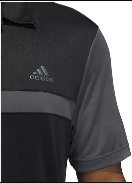 adidas Men's Performance Black/Gray Colorblock Golf Polo