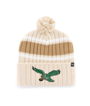 Philadelphia Eagles '47 Natural Plateau Historic Cuffed Knit Hat with Pom