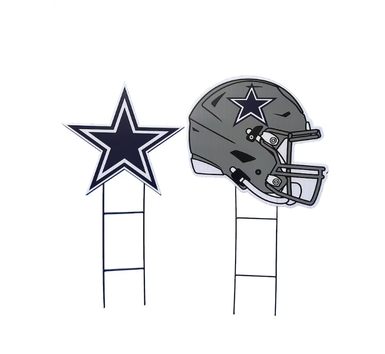 Dallas Cowboys Pegasus Logo and Helmet Two-Piece Yard Sign Set