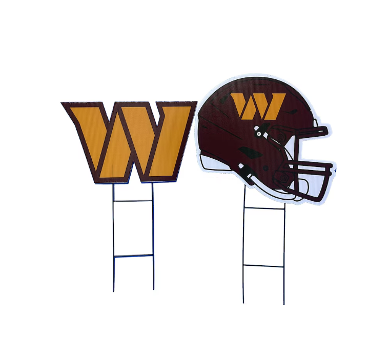 Washington Commanders Pegasus Logo and Helmet Two-Piece Yard Sign Set
