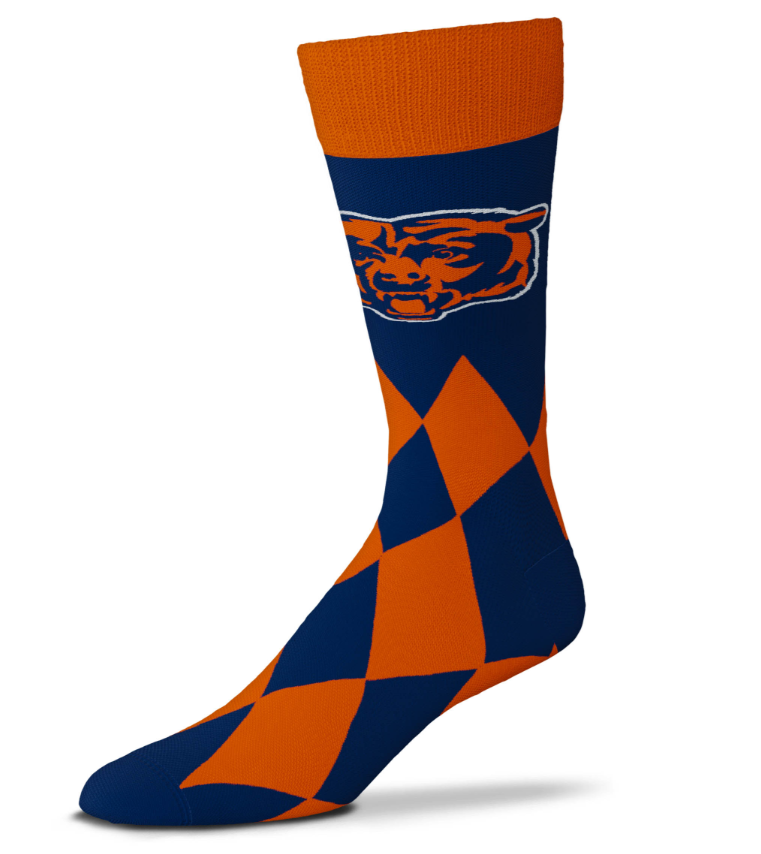 Chicago Bears For Bare Feet Argyle Lineup Socks OSFM