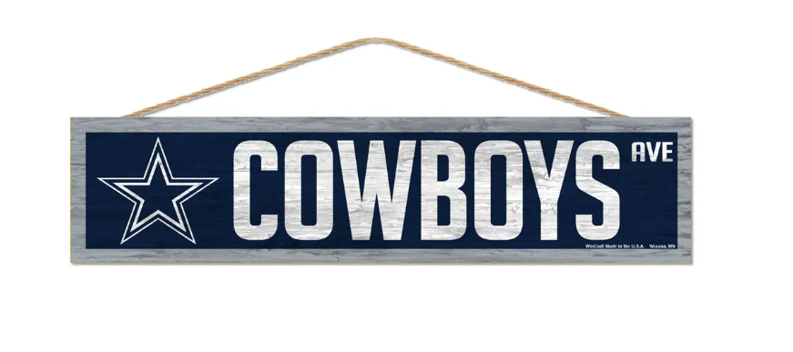 Dallas Cowboys Wincraft 4 X 17 Ave. Street Wooden Sign