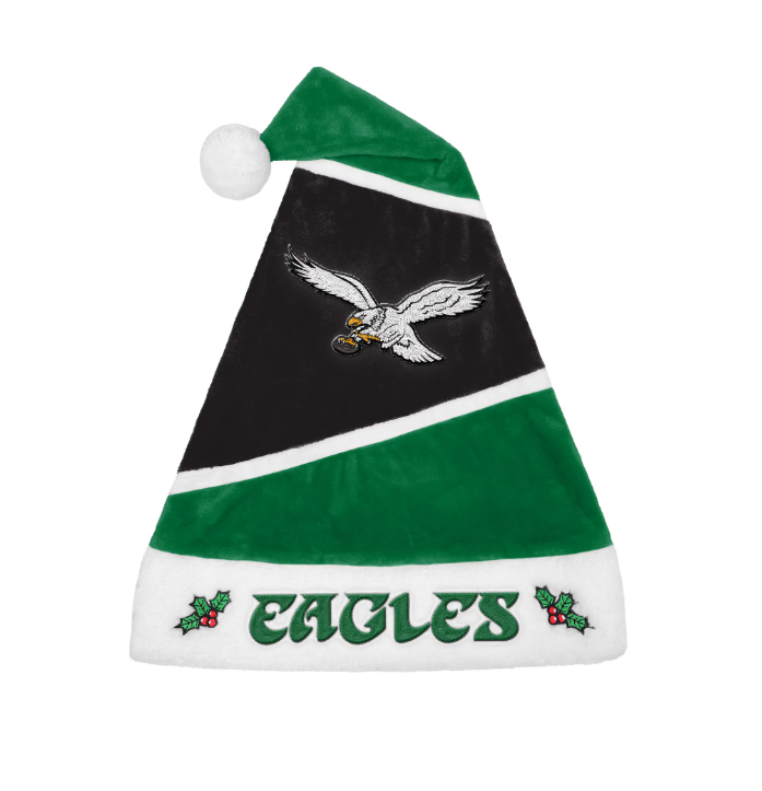 Philadelphia Eagles FOCO Color Block Throwback Santa Hat