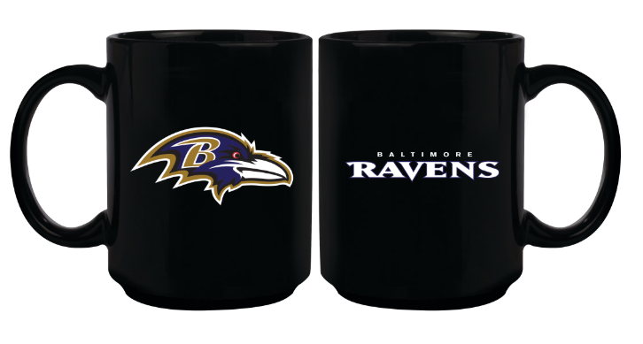 Baltimore Ravens 15-fl oz Sublimated Coffee Mug- Black