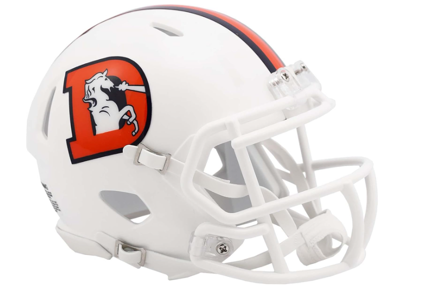 Denver Broncos Riddell Mini Speed Football Helmet 2023 Snowcapped