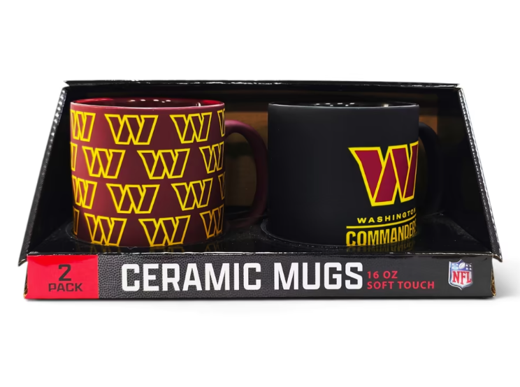 Washington Commanders Pegasus Two-Piece 16oz. Home & Away Soft Touch Ceramic Mug Set