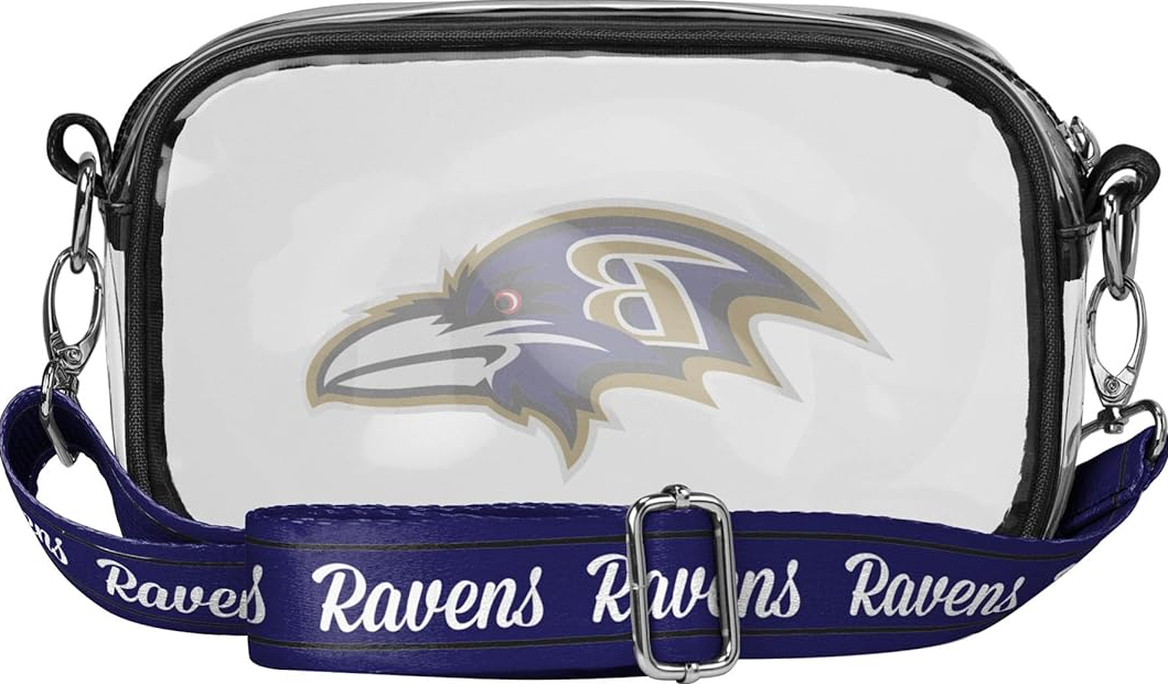 Baltimore Ravens FOCO Team Stripe Clear Crossbody Bag