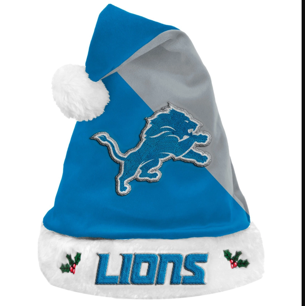 Detriot Lions FOCO Color Block Santa Hat
