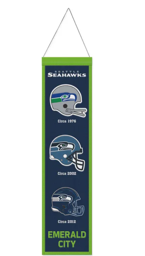 Seattle Seahawks Wincraft Team Evolution Heritage 8 X 32 Wool Banner