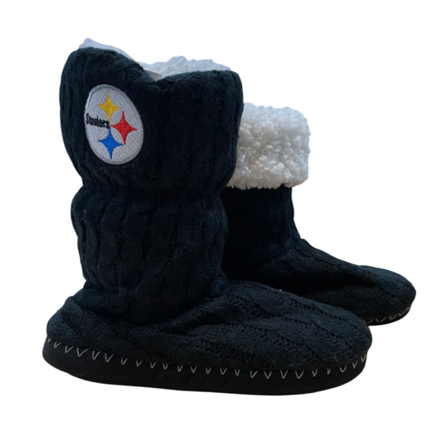 Pittsbrugh Steelers Women's Fold Over Knit Cable Boots