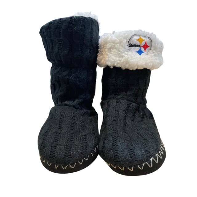 Pittsbrugh Steelers Women's Fold Over Knit Cable Boots