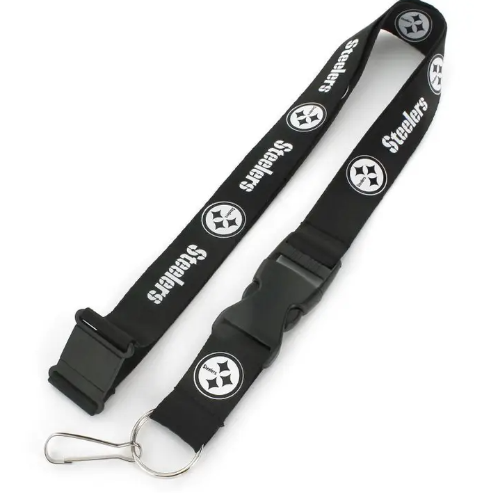 Pittsbugh Steelers Aminco Black and White Team Lanyard