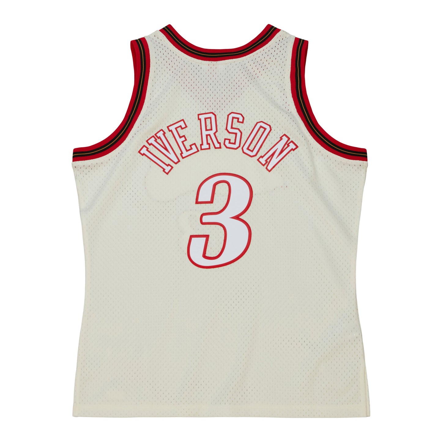 Philadelphia 76ers Mitchell & Ness #3 Allen Iverson Cream 1997-98 Hardwood Classics Swingman Jersey