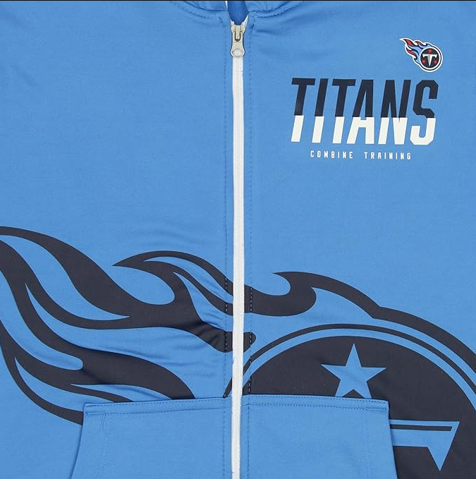 Tennessee Titans New Era Drill Full Zip Hoodie - Blue