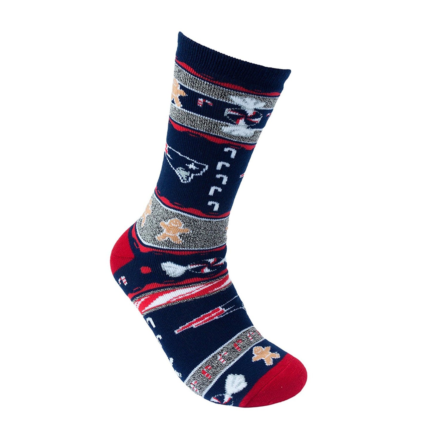 New England Patriots Ugly Holiday Sweater Socks -Large