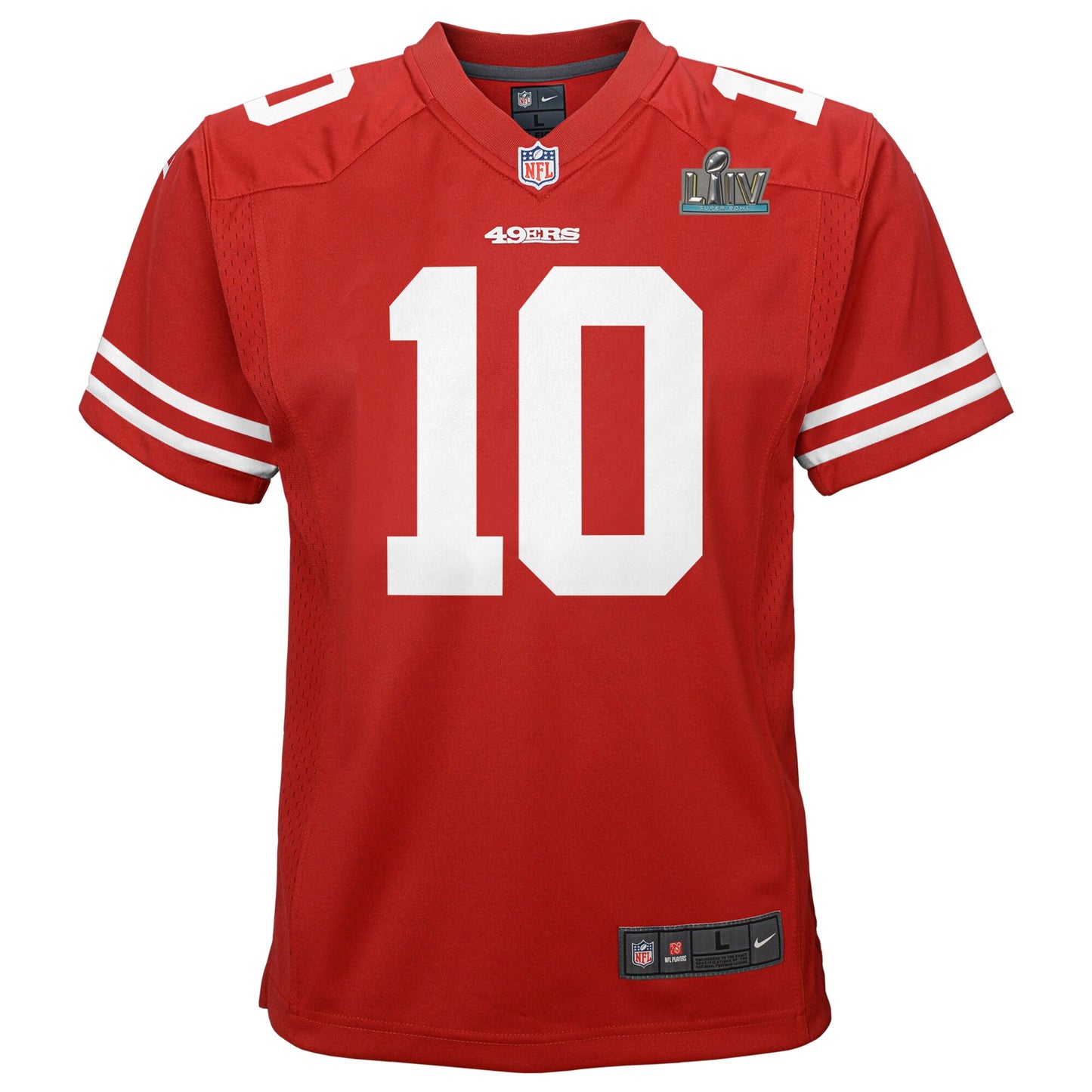 San Francisco 49ers #10 Jimmy Garoppolo Super Bowl LIV Youth Game Jersey - Red