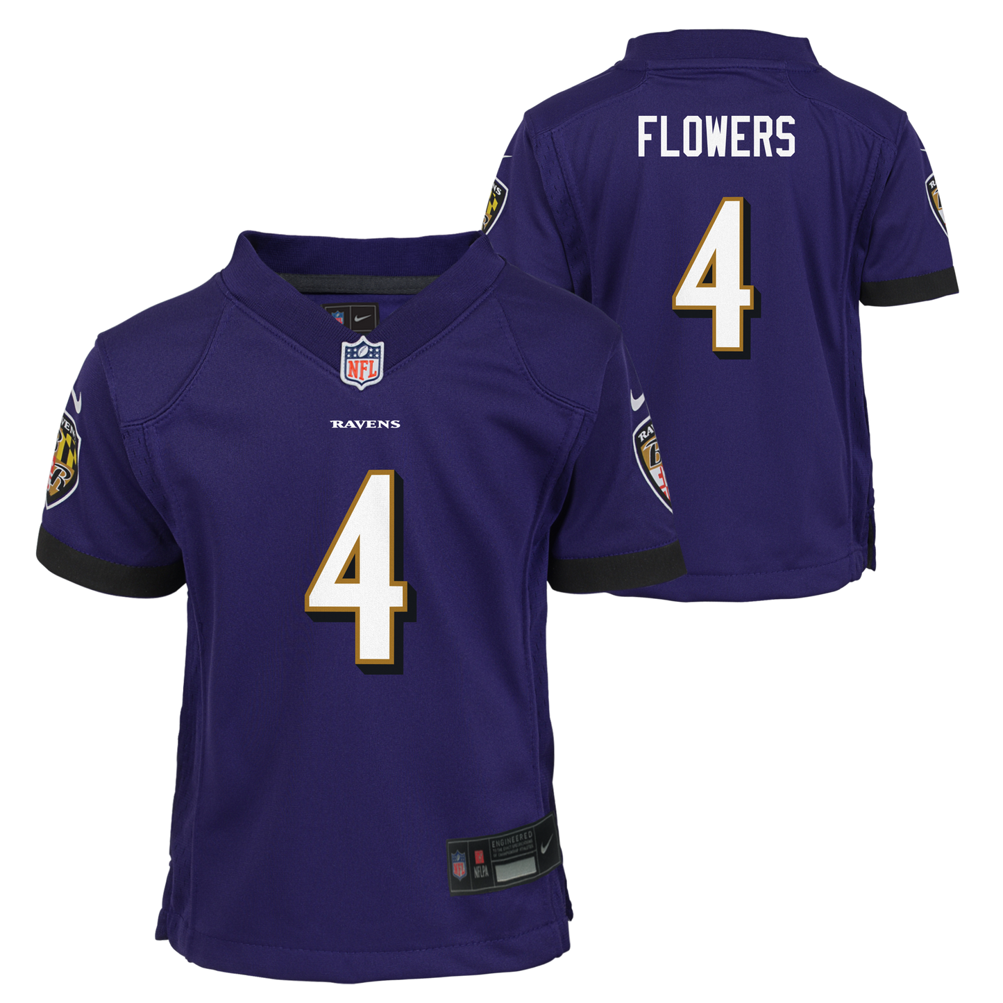 Baltimore Ravens Nike #4 Zay Flowers Toddler Nike Game Jersey- Purple