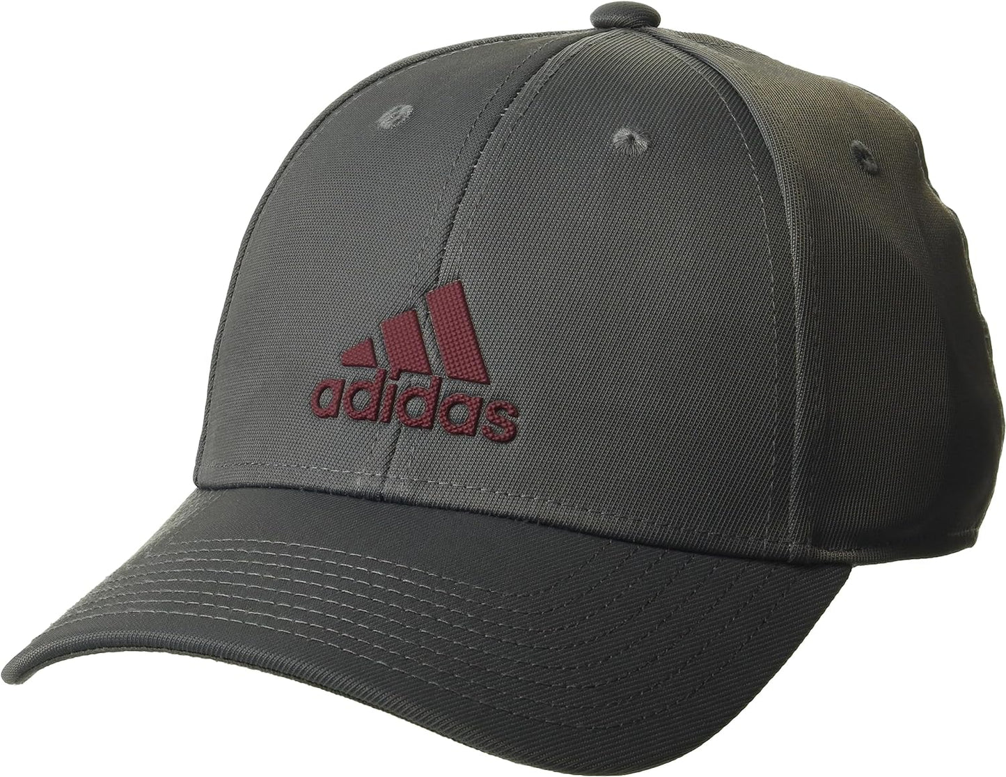 adidas Men's Dicision 3 Gray Six/Shadow Red Adustable Hat Cap