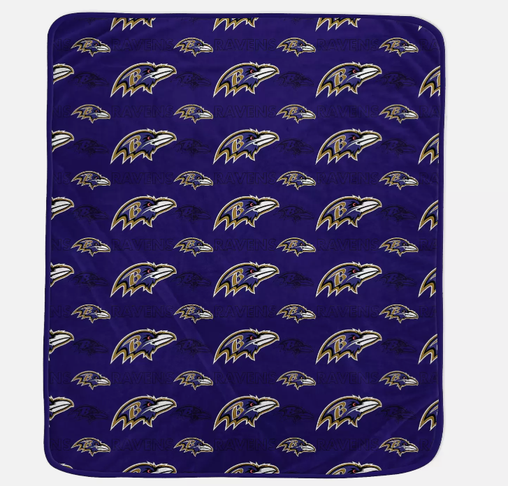 Baltimore Ravens Pegasus 50x 60 All Over Print Fleece Throw