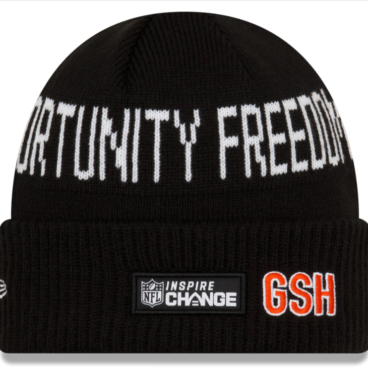 Chicago Bears New Era Black Team Social Justice Cuffed Knit Hat