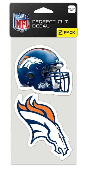 Denver Broncos Wincraft Perfect Cut Decal 4x4 Set of Two