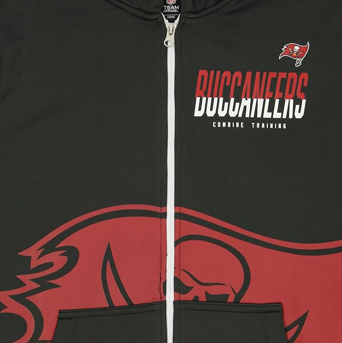 Tampa Bay Buccaneers New Era Drill Full Zip Hoodie - Gray