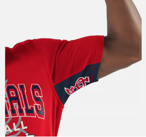 St. Louis Cardinals High Hands Double Play Red T-Shirt By G-III