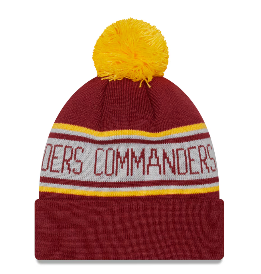 Washington Commanders New Era Repeat cuffed Knit Hat with Pom