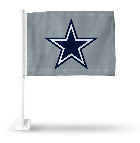 Dallas Cowboys Team Car Flag - Silver