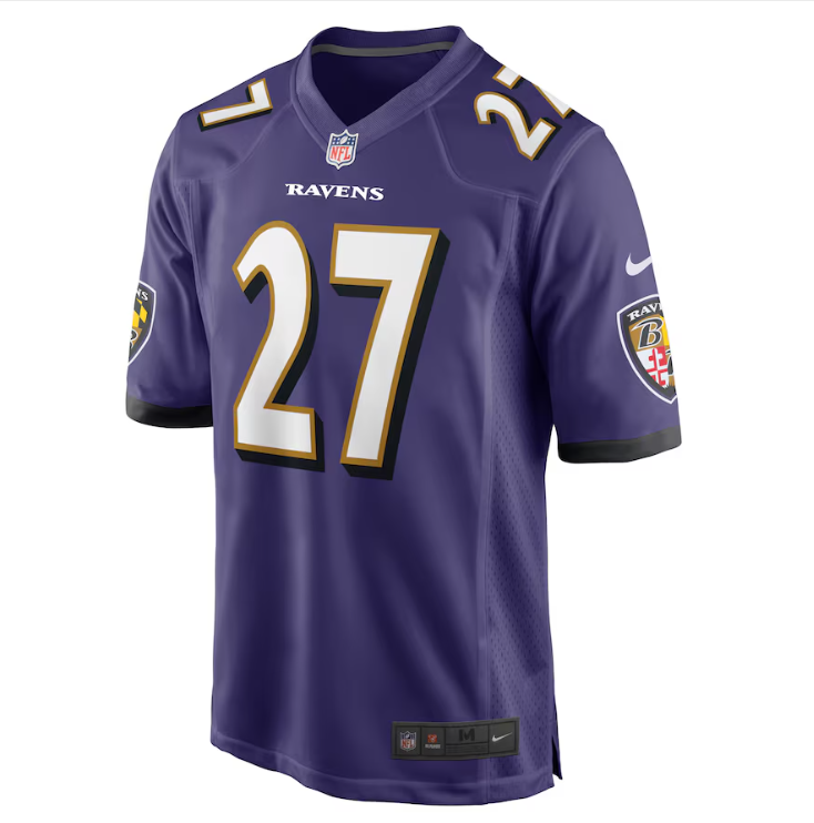 Baltimore Ravens Nike #27 J.K. Dobbins Game Jersey Men's Jersey - Purple