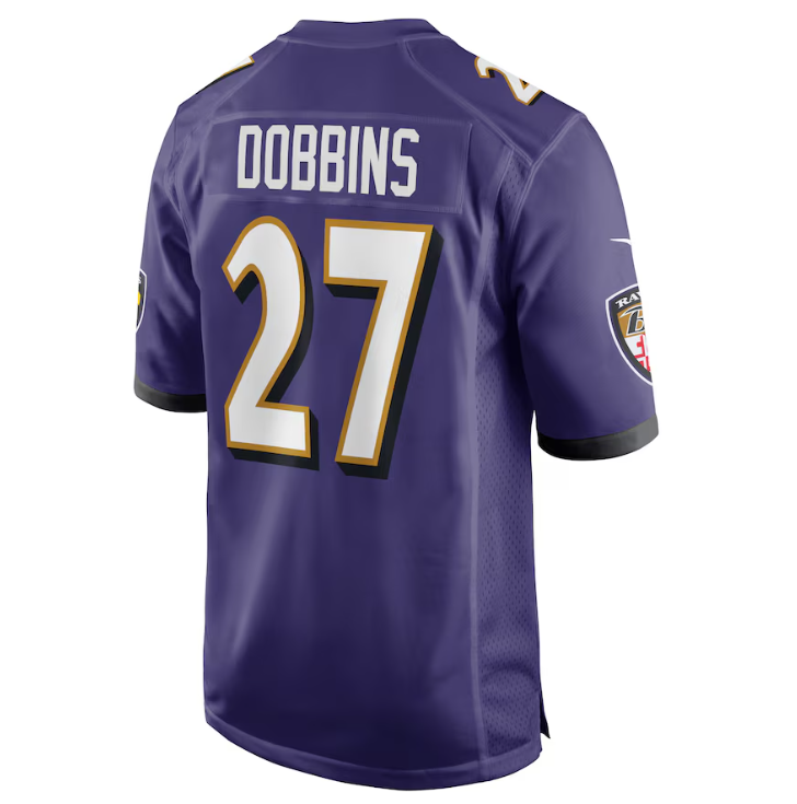 Baltimore Ravens Nike #27 J.K. Dobbins Game Jersey Men's Jersey - Purple