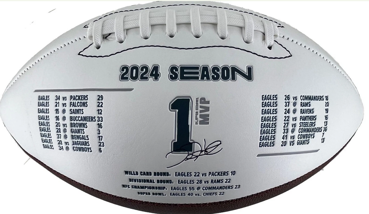 Philadelphia Eagles Super Bowl LIX Champs Full Size Debossed Autograph Football