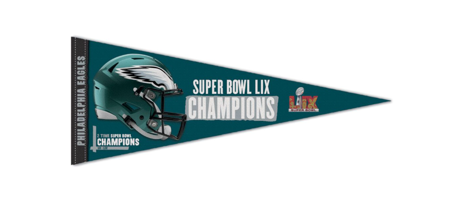 Philadephia Eagles Wincraft Super Bowl LIX Champions Premium Pennant 12" x 30"
