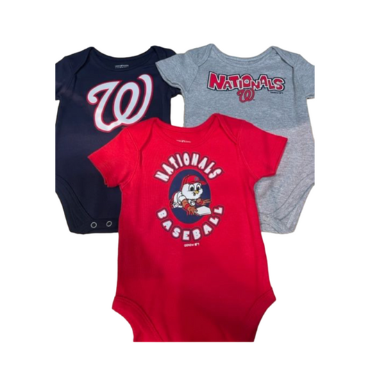Washington Nationals Outerstuff Infant Everyday 3 Pack Creeper Bodysuit Set