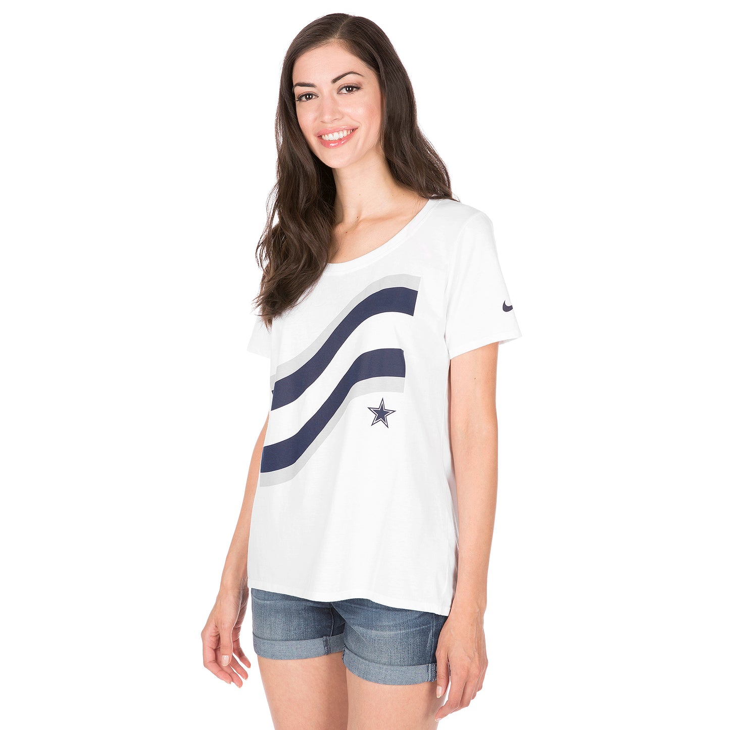 Dallas Cowboys Nike Flag Scoop Women's T-Shirt- White