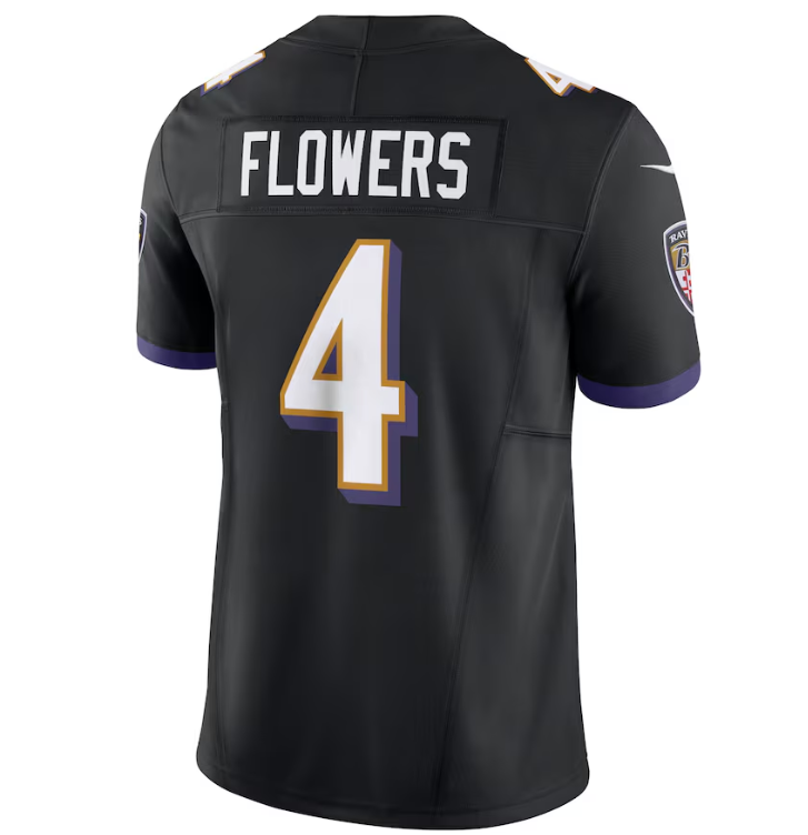 Baltimore Ravens Nike #4 Zay Flowers Men's F.U.S.E Black Jersey
