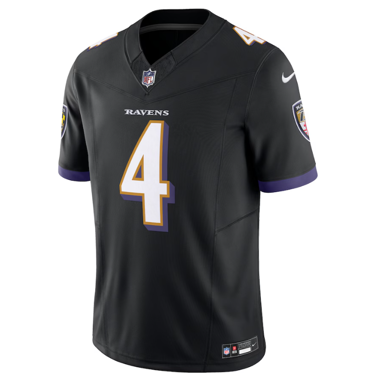 Baltimore Ravens Nike #4 Zay Flowers Men's F.U.S.E Black Jersey