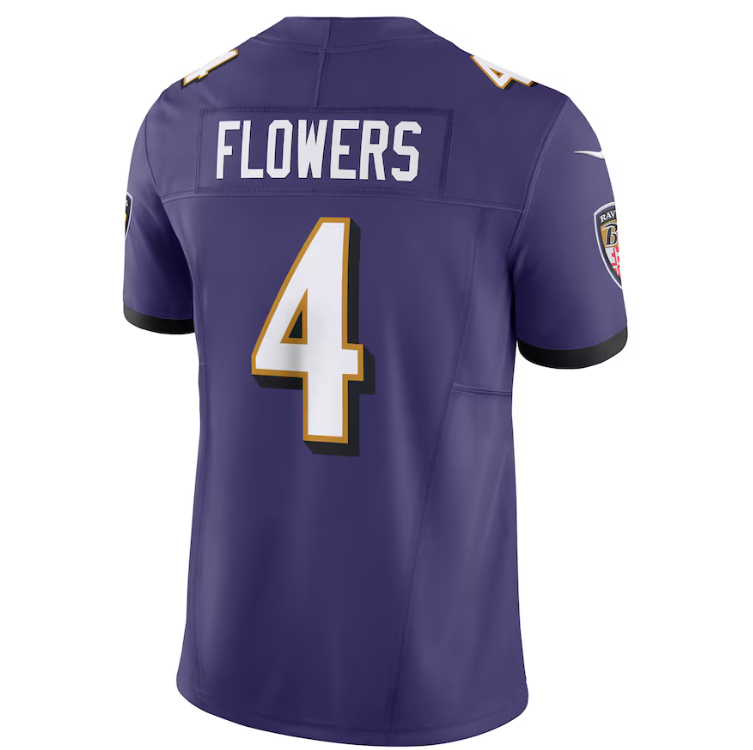 Baltimore Ravens Nike #4 Zay Flowers Men's F.U.S.E Purple Jersey