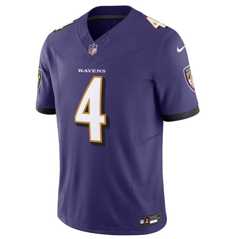 Baltimore Ravens Nike #4 Zay Flowers Men's F.U.S.E Purple Jersey