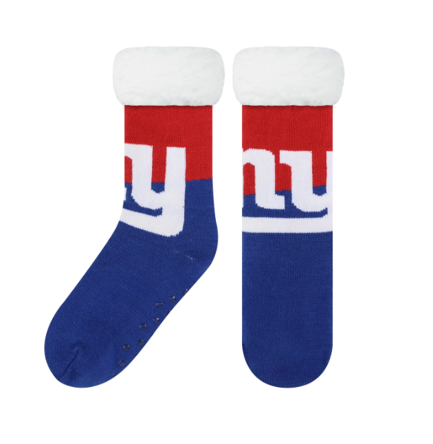 New York Giants Forever Collectibles Women's Stripe Logo Tall Footy Slipper Socks