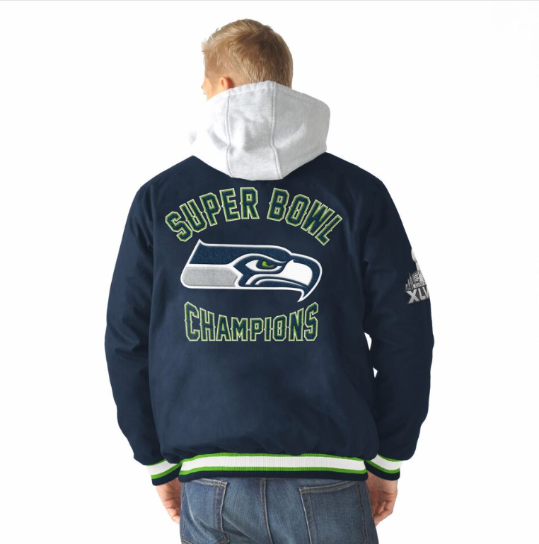 Seattle Seahawks GIII Glory Commerative Super Bowl Champions Hooded Jacket