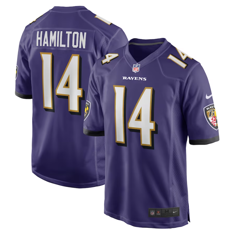 Baltimore Ravens #14 Kyle Hamilton Mens Nike Game Jersey - Purple