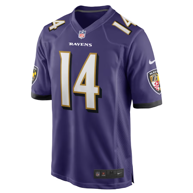 Baltimore Ravens #14 Kyle Hamilton Mens Nike Game Jersey - Purple