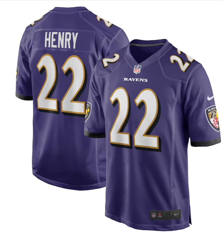Baltimore Ravens Nike #22 Derrick Henry Youth Game Jersey - Purple