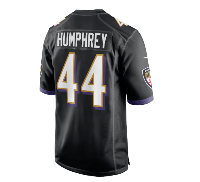 Baltimore Ravens Nike #44 Marlon Humphrey Youth Game Jersey-Black
