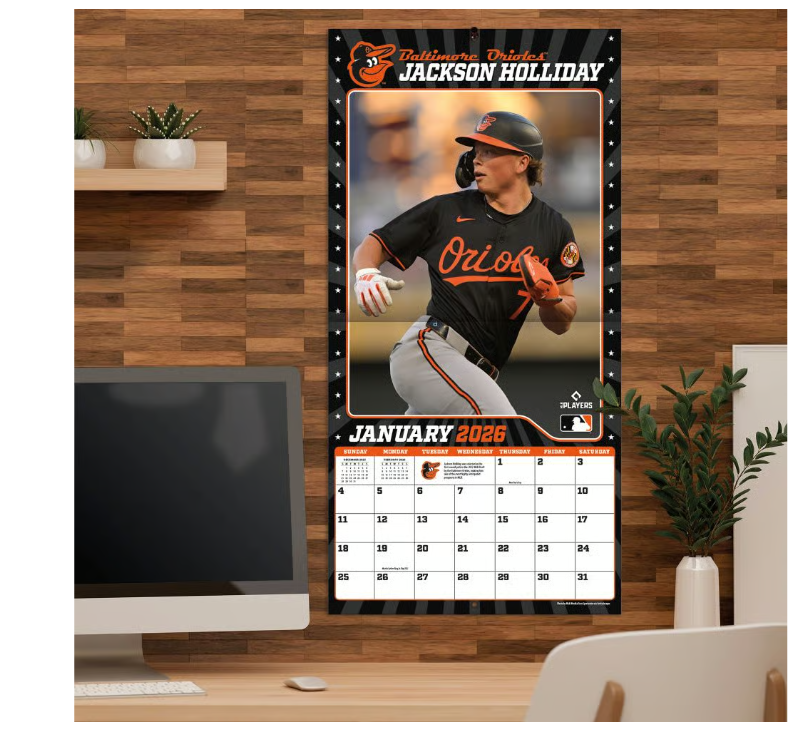 MLB Baltimore Orioles Jackson Holliday 2026 Wall Calendar
