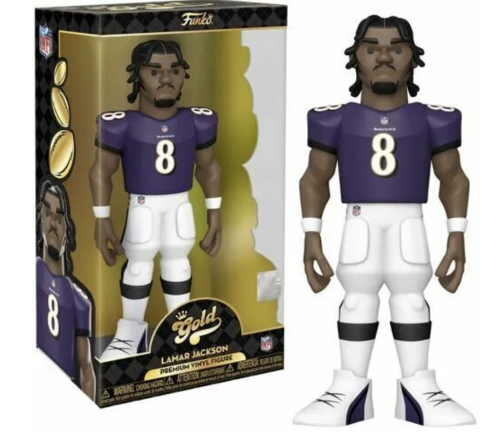 Baltimore Ravens Funko #8 Lamar Jackson Gold Collection Premium Vinyl Figure- Purple