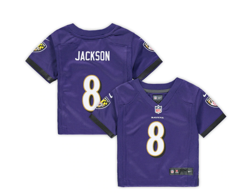 Baltimore Ravens Nike # 8 Lamar Jackson Infant Game Jersey- Purple